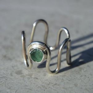 JODIE McKENZIE STUDIO Silver Sea Glass Wiggle Ring