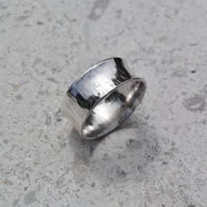 JODIE McKENZIE STUDIO Silver Dome Textured Band Ring   