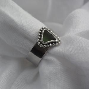 JODIE McKENZIE STUDIO Beaded Green Sea Glass Ring